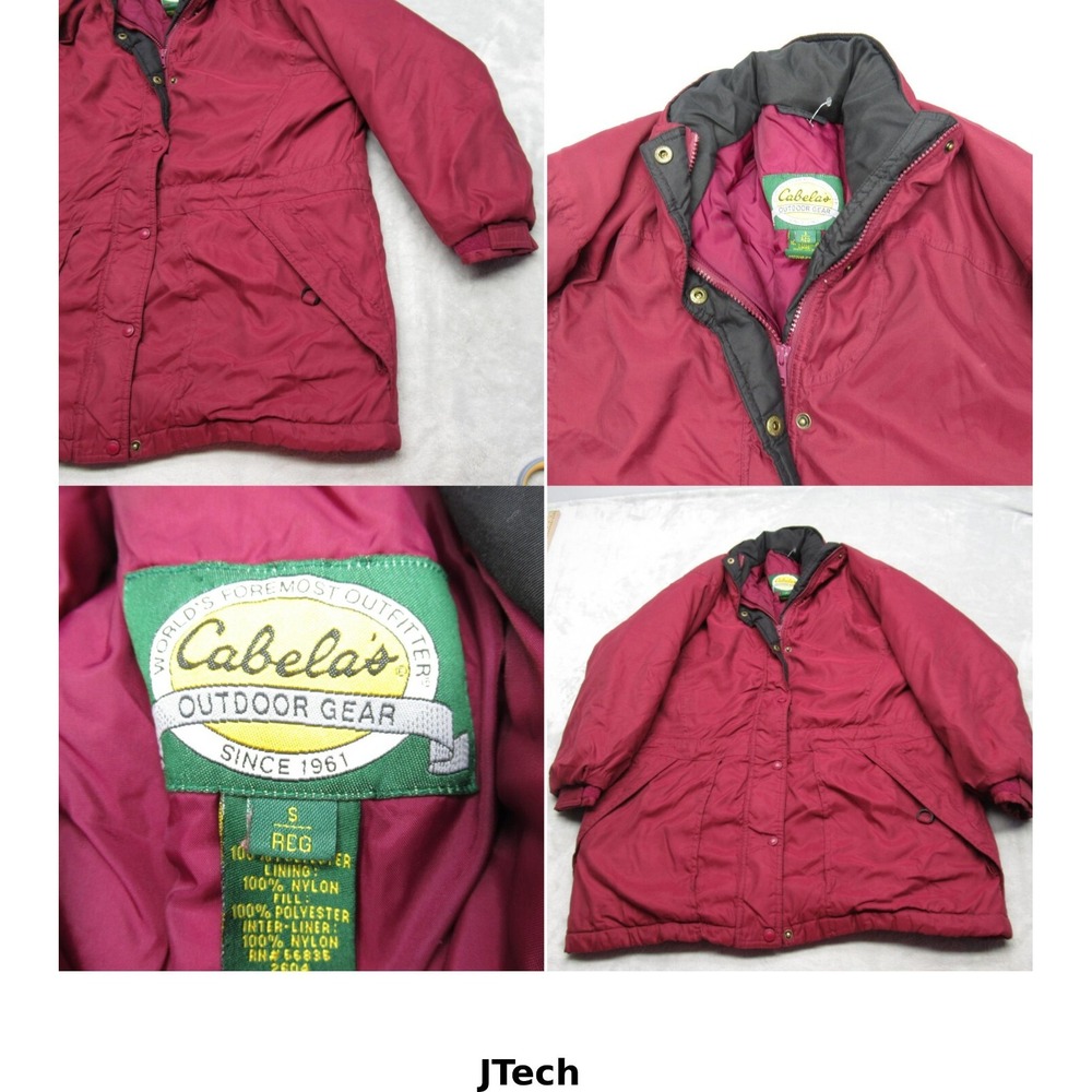 Vintage Cabelas Jacket Womens? Small Purple Pockets Snap Zip Front Parka Puffer